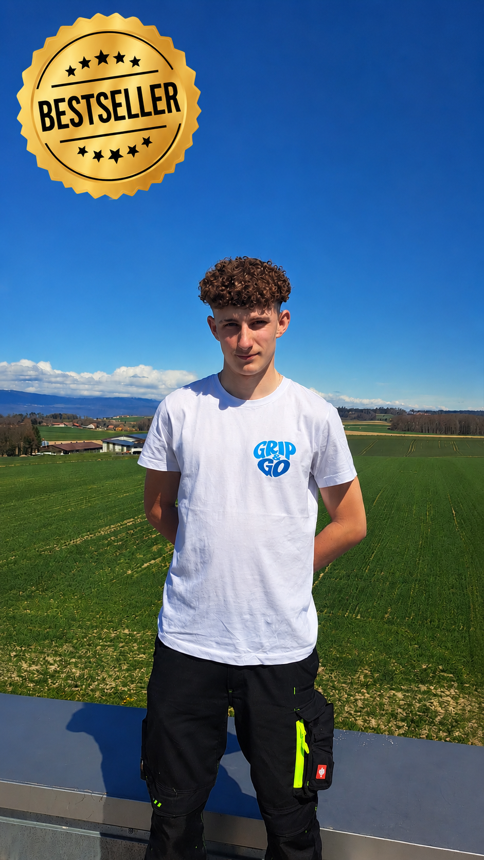 T-shirt Blanc Grip & Go | Logo Simple