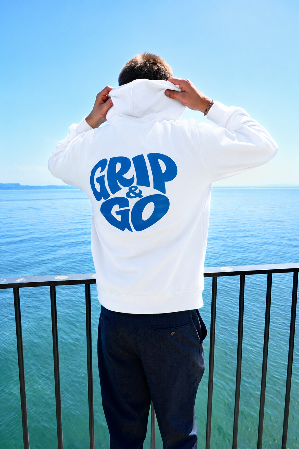 White Hoodie (double logo) - Grip & Go