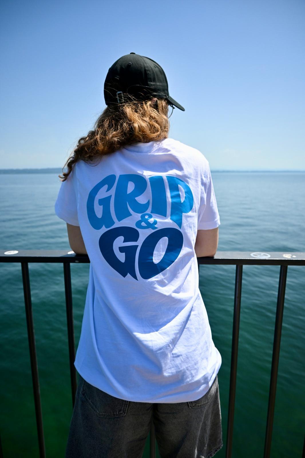 T-shirt Blanc (logo double) - Grip & Go